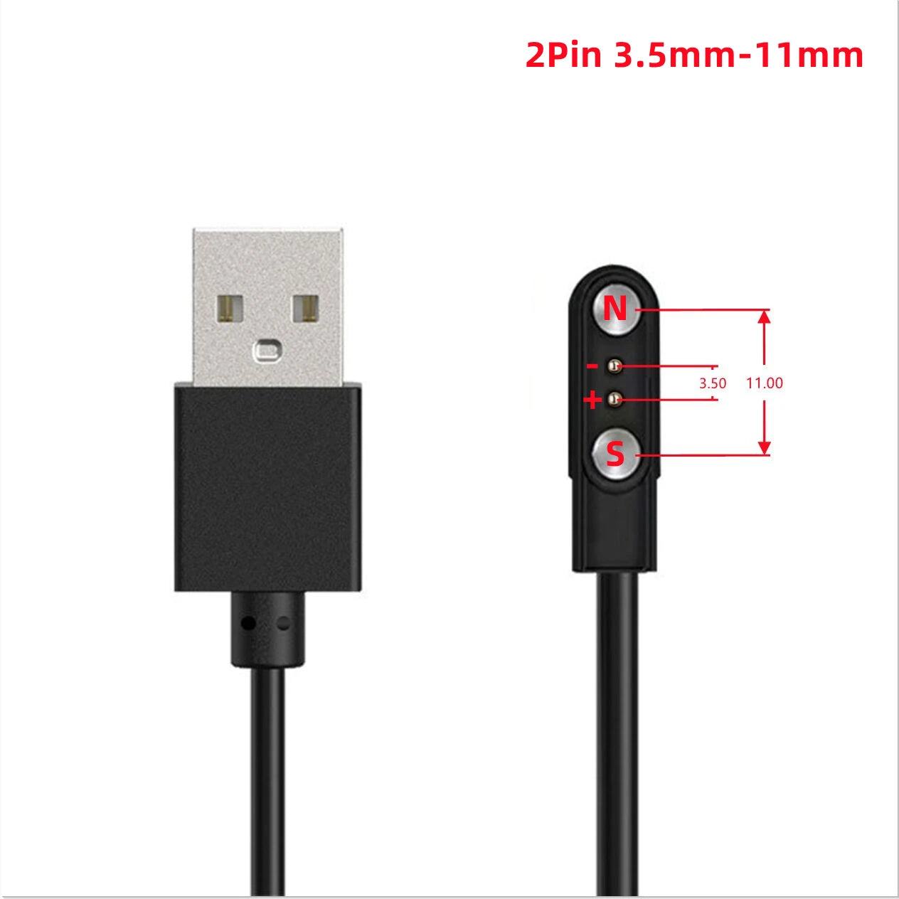 Smart Watch Magnetic USB Charger 2pin 4pin Charging Cable Line Cord Power Adapter Long Wire For Smartwatch Juicer Beauty Devices
