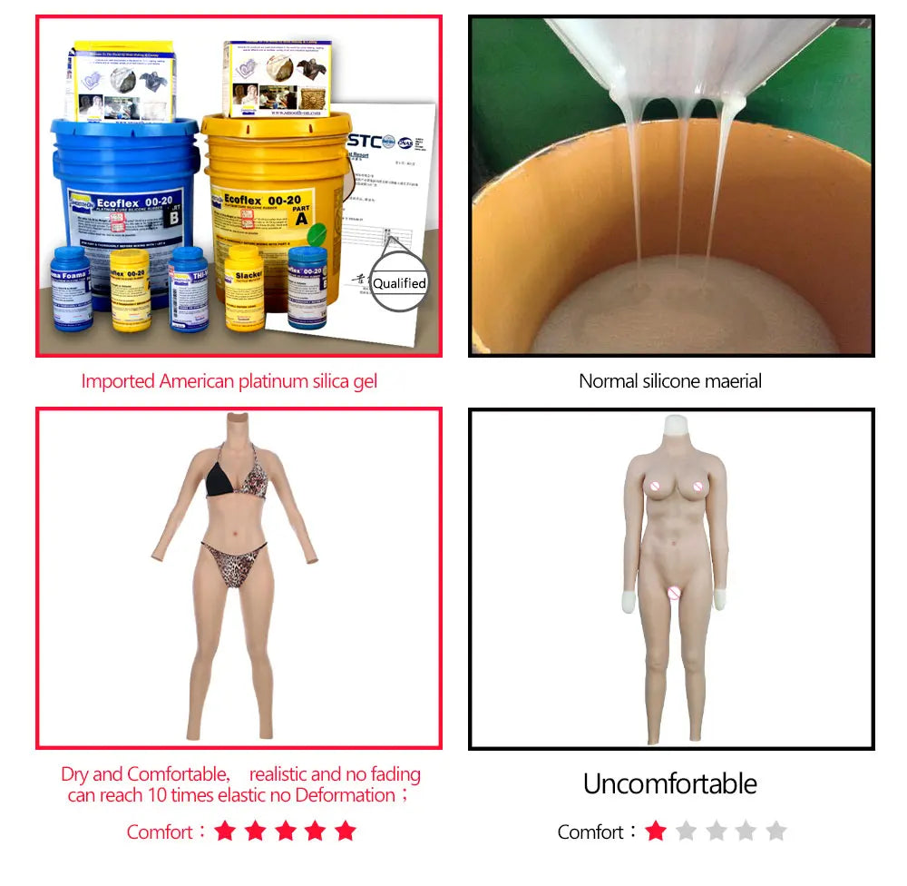 Eyung Full Body Silicone Onesie No Oil Crossdresser Sissy  Shemale Drag Queen Silicone Bodysuit  Silicone Breast Forms Suit