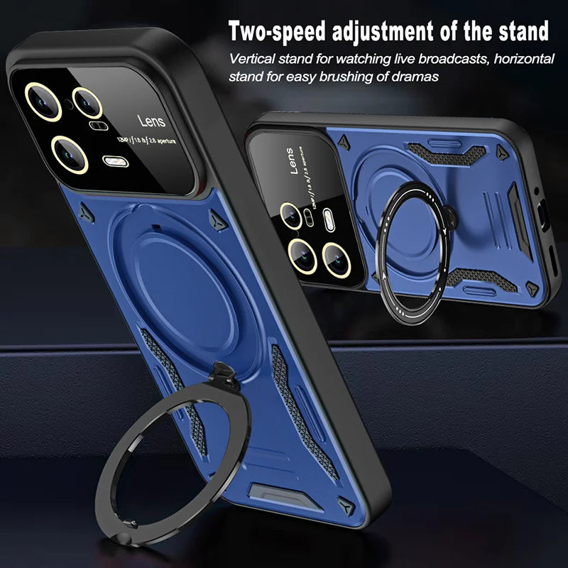 Camera Protect Shockproof  Armor Phone Case For Xiaomi 11T 12T Pro 13 13T Pro For Xiaomi 14 Pro Magnet Holder Ring Back Cover