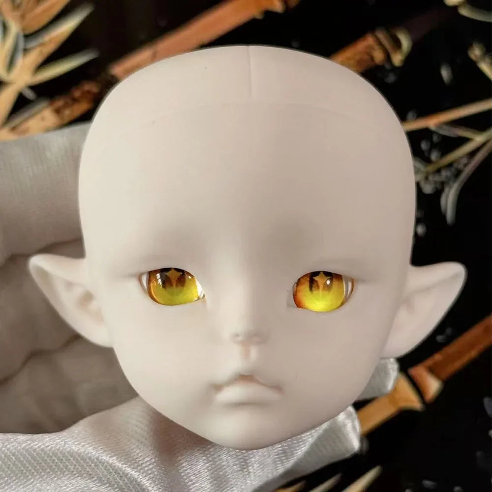 Cute 1/6 BJD Doll Head Handmade Elf Makeup Dolls White Eyelash 30cm Doll Kids Toy Gift Dolls for Girls