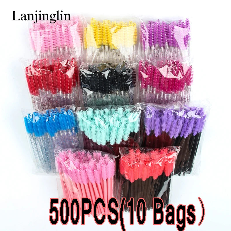 500pcs Eyelash Brushes Spoolies Micro Lash Mascara Wands Combs Wholesale Makeup brush wholesale For Eyelash Extension Makeup