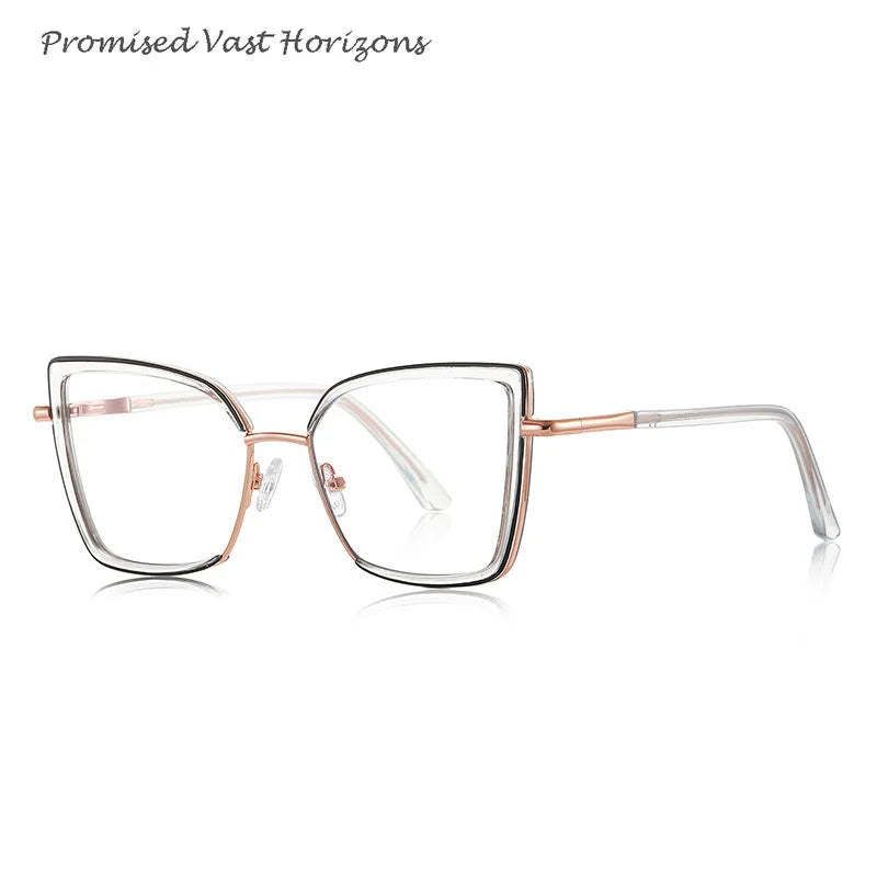 Female Exaggerated Design Anti Blue Light Glasses TR Personalized for Women with Big Face Fashion Show Plano Lens Glasses