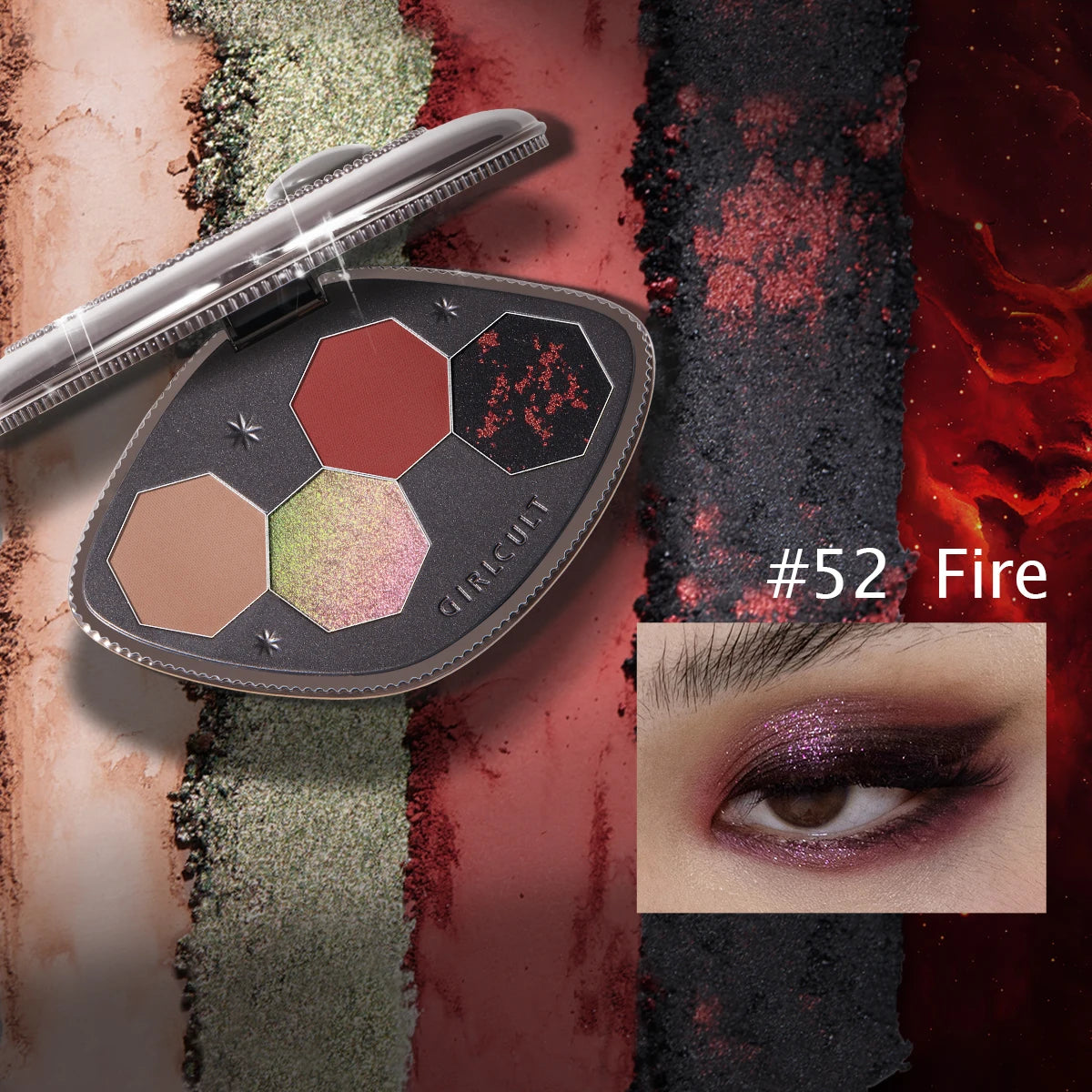 Girlcult Hallucination Eyeshadow Palette,Fine Milled Non-Fallout,Dimensional Blending,Soft-Focus Matte,Glamour,Luxury,Seasonal