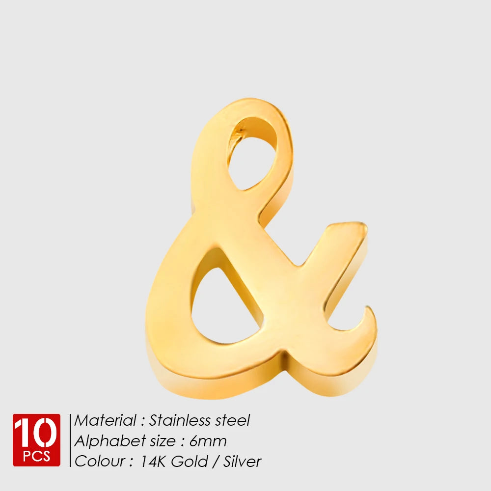 EManco 10PCS Minimalist Style Stainless Steel 26-Letter Pendant for Custom Name Jewelry Commute Social Casual Fashion Accessory