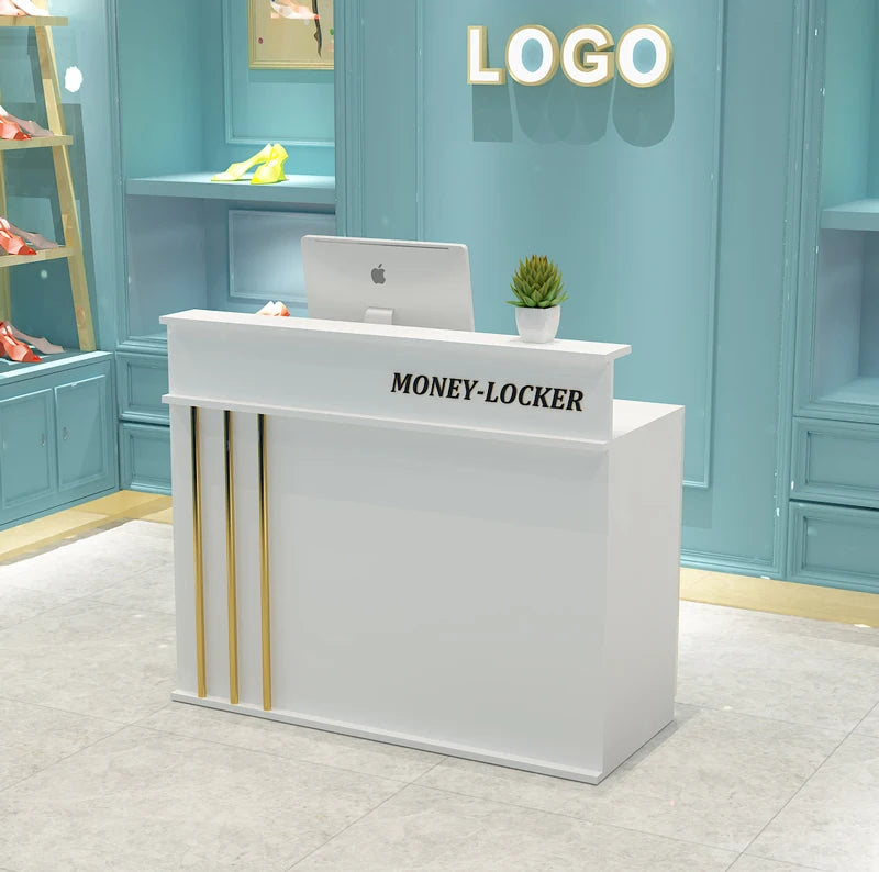 Luxury Unique Reception Desk Professional Aesthetic Design Cool Bar Counter Retro Center Resepsiyon Masası Commercial Furniture