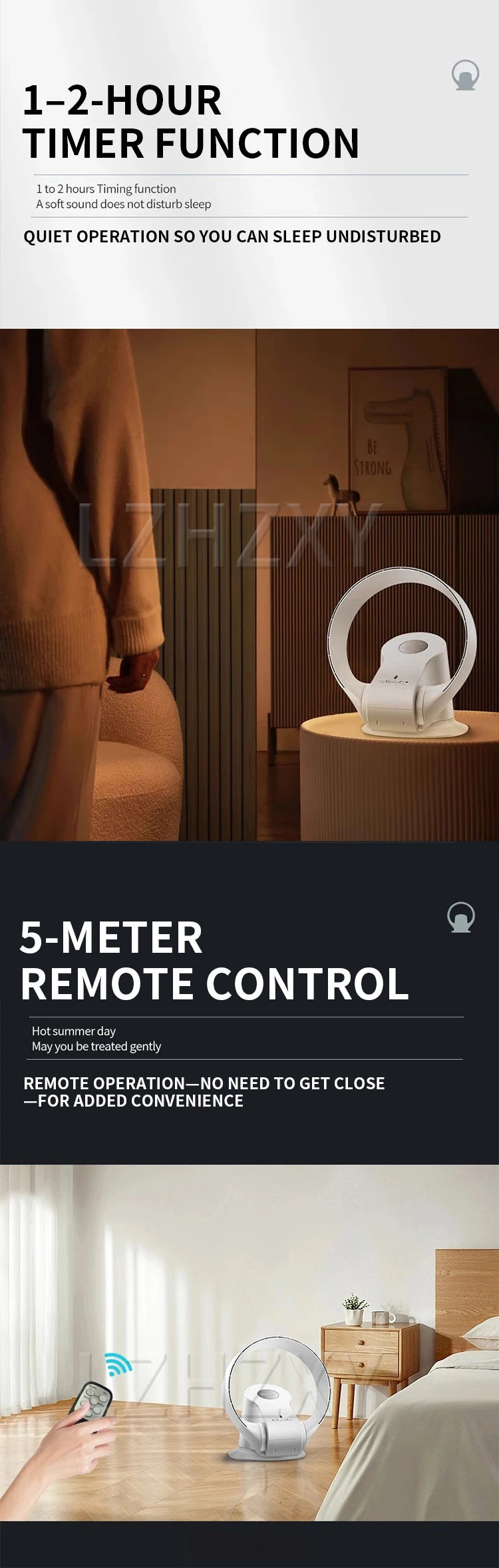 New 220V Ultra-Quiet Blade-Less Variable-Speed Fan: Remote-Controlled Wall-Mounted Fan for Home and Office Use with 9-Speed Sett