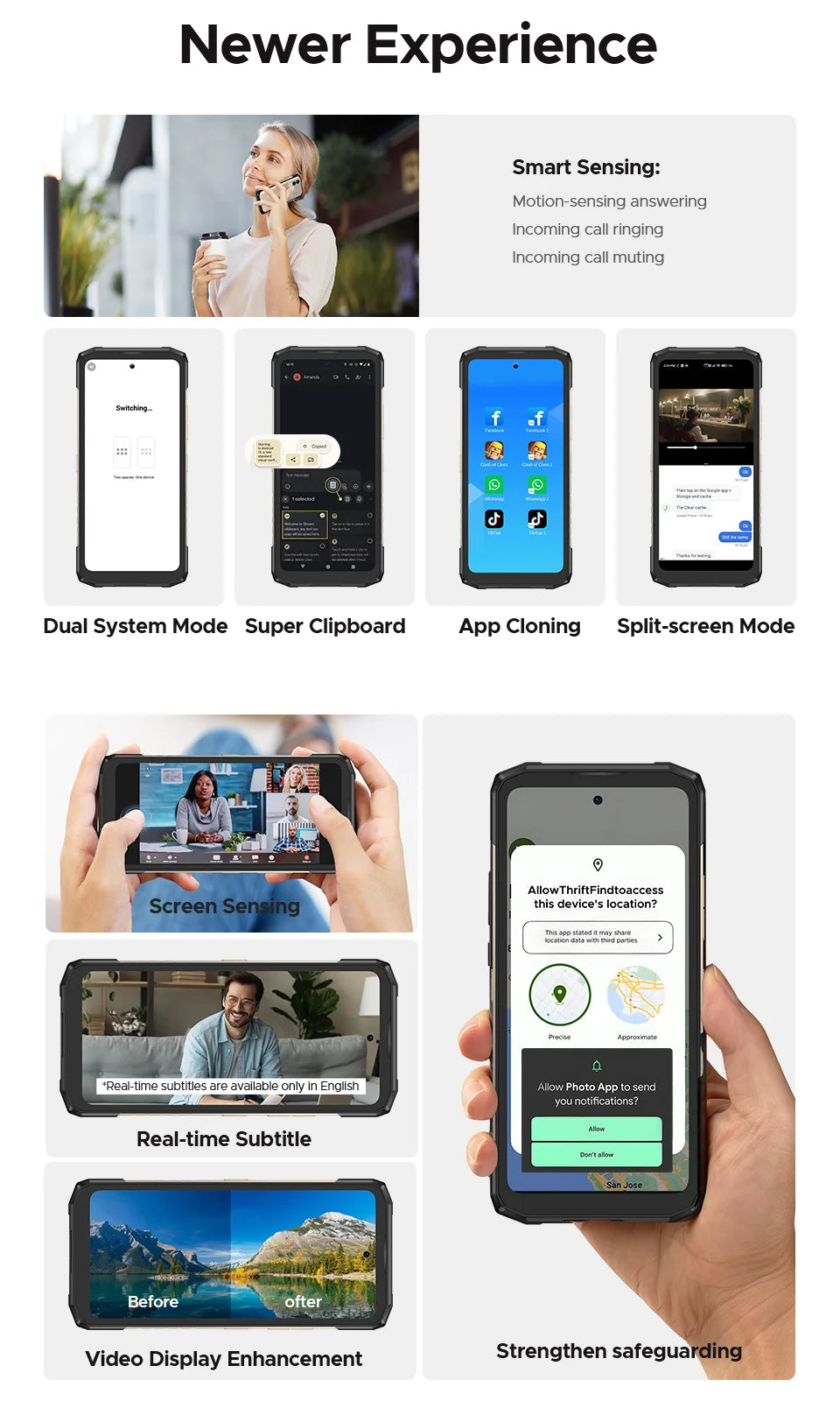 World Premiere DOOGEE Blade20 Turbo 5G Rugged Phone Android 15 Gemini Al 6.6'' HD+ 8GB 256GB AI Dual Camera 10300mAh Battery
