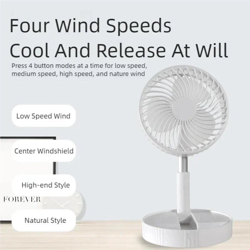 Retractable Fan USB Charging Telescopic Foldable Portable Mini Electric Fan Dormitory Outdoor Cooling Appliances Adjustable Fans