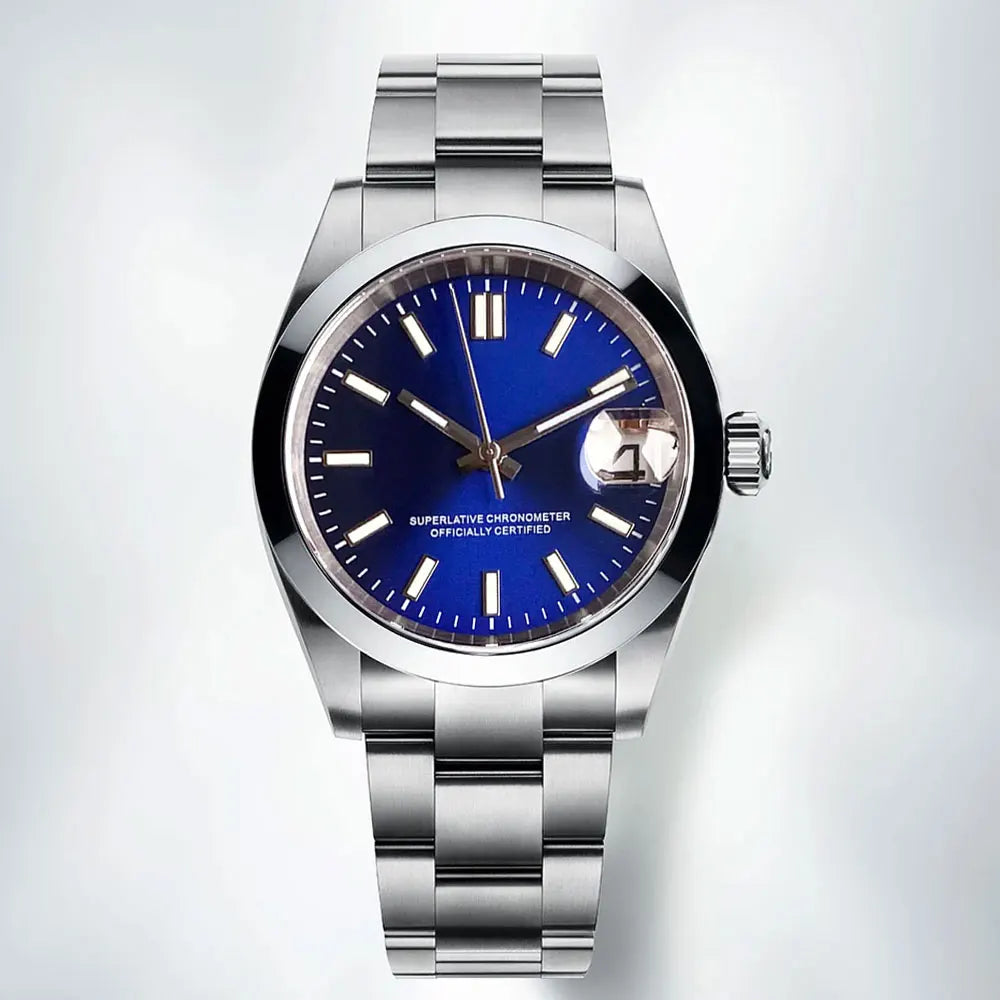 Tandorio New Round Sapphire Glass 200m Waterproof Black Sunbrust Dial Japan NH35A Automatic Mechanical Movement Men's Watch