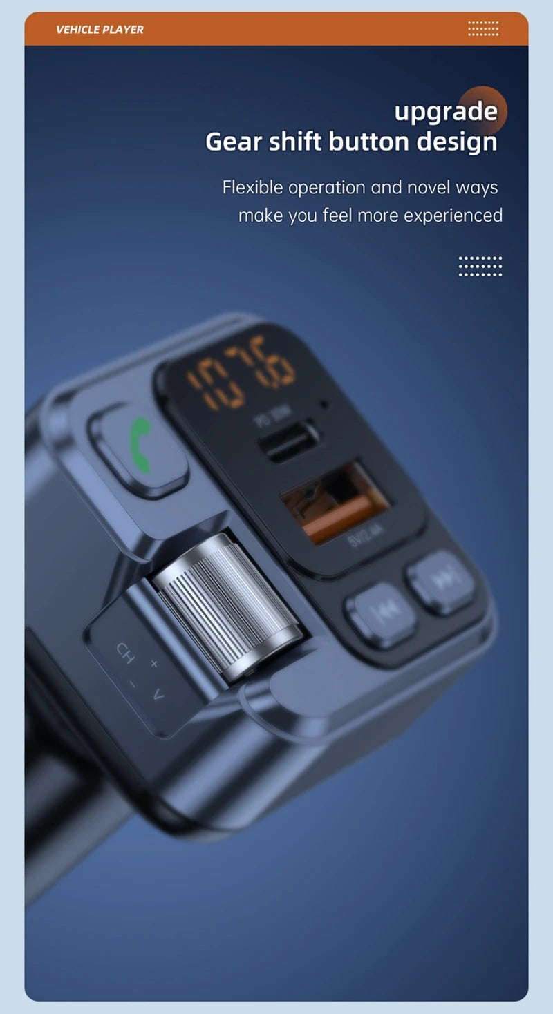 Xiaomi Bluetooth FM Transmitter Car Charger 20W PD USB-C Fast Charger Car Radio with Mic For Wireless Hands Free Call MP3 Player