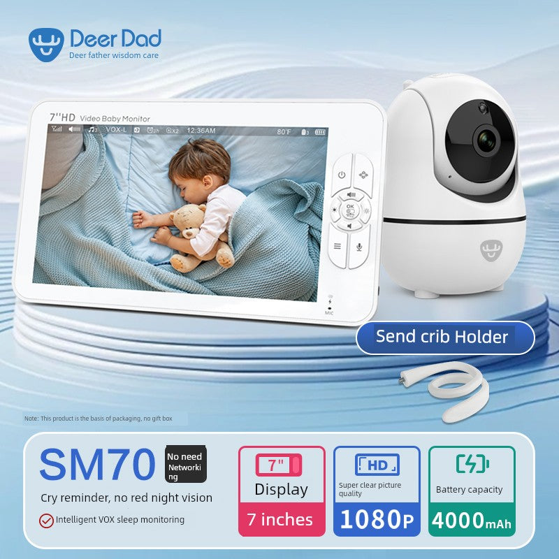 Smart Home Baby Child Sleeping Monitor Wireless HD Night Vision Voice Intercom Cry Reminder for Newborn to 10 Years Old