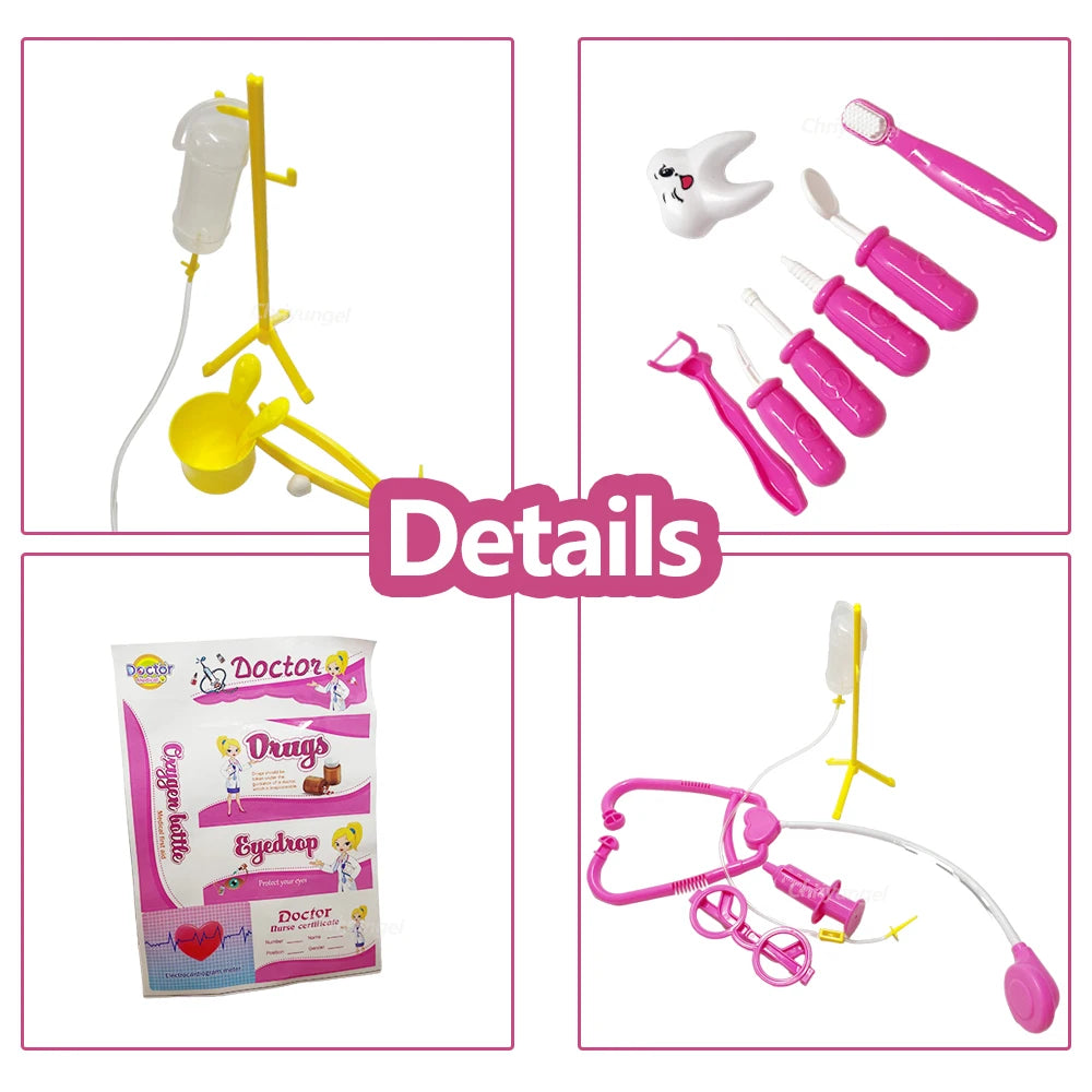 Doctor Play Set 30PCS Simulated Kids Doctor Kit Toys with Stethoscope Educational Pretend Play Medical Toy Boy Girl Toddler Gift