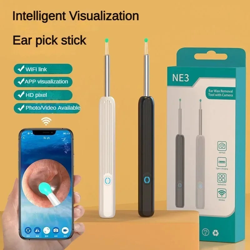 Smart Visual Ear Cleaner HD Ear Sticks Otoscope USB C Charging Endoscope Wax Removal Tool Earpick MIni Camera Health Care Set