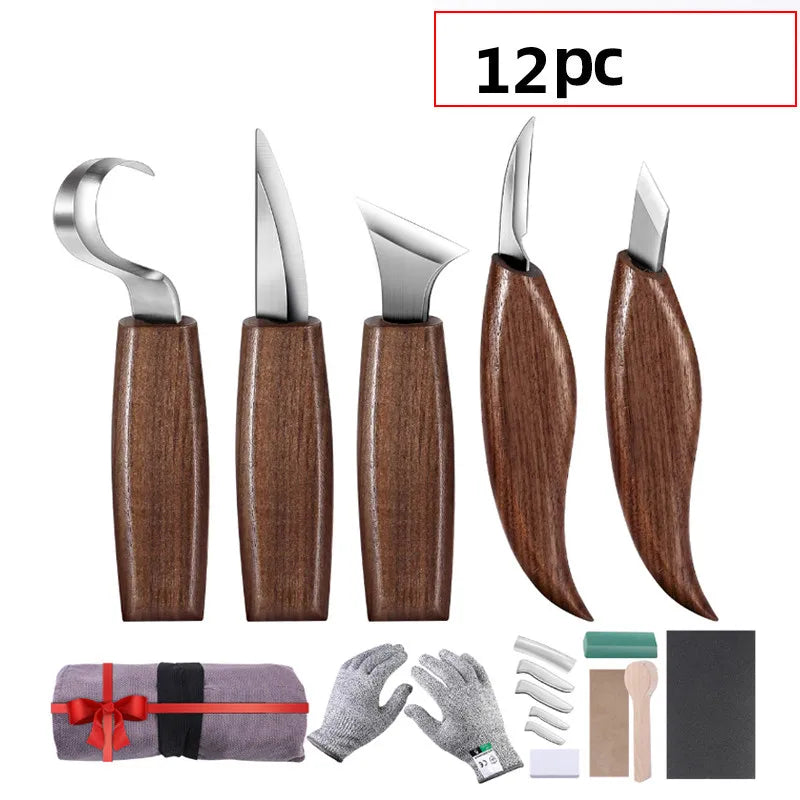 Wood Carving Tools Set Chisel Woodworking Cutter Hand Tool Set Wood Carving Knife DIY Peeling Woodcarving