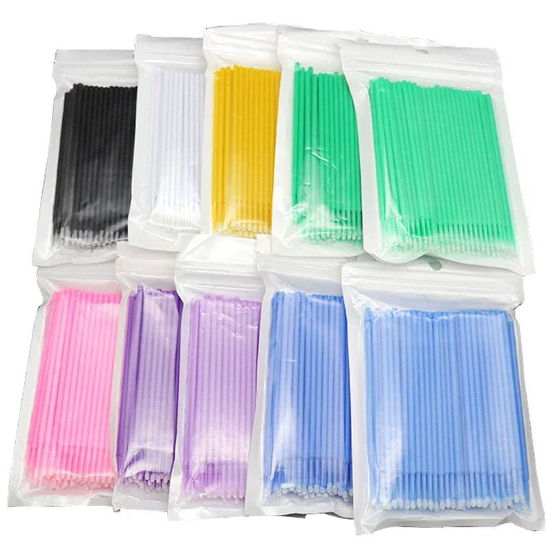 100-1000Pcs Disposable Micro Brush Mascara Wands Applicator Lash Removing Swab Microbrush Eyelash Extension Makeup Brushes Tools