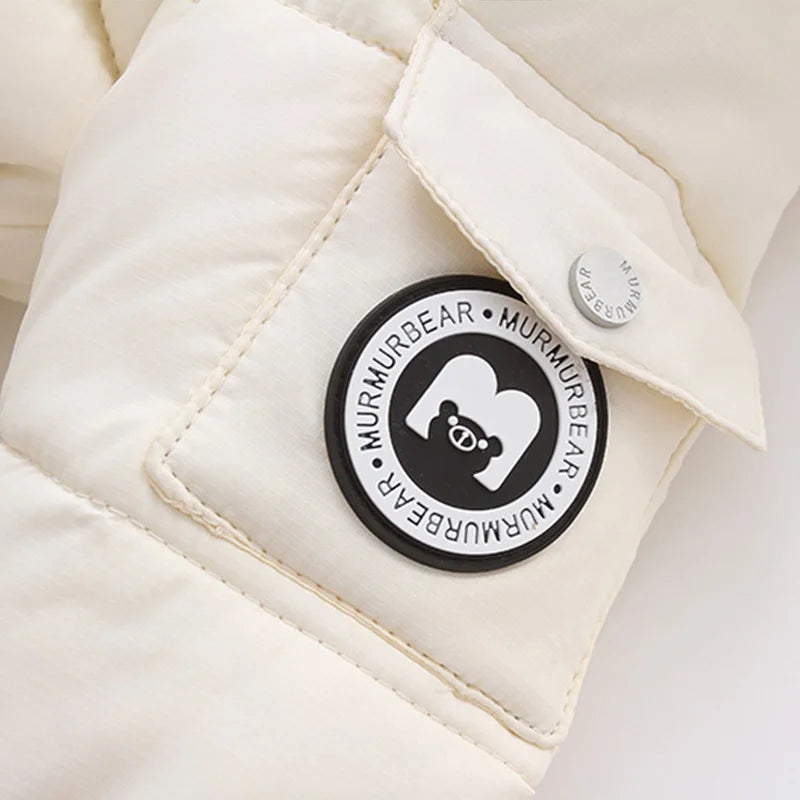 Winter Newborn Baby Jumpsuit Thicken Baby Clothes Plus Velvet Warm Baby Rompers With Gloves Hooded Infant Snowsuit Clothing