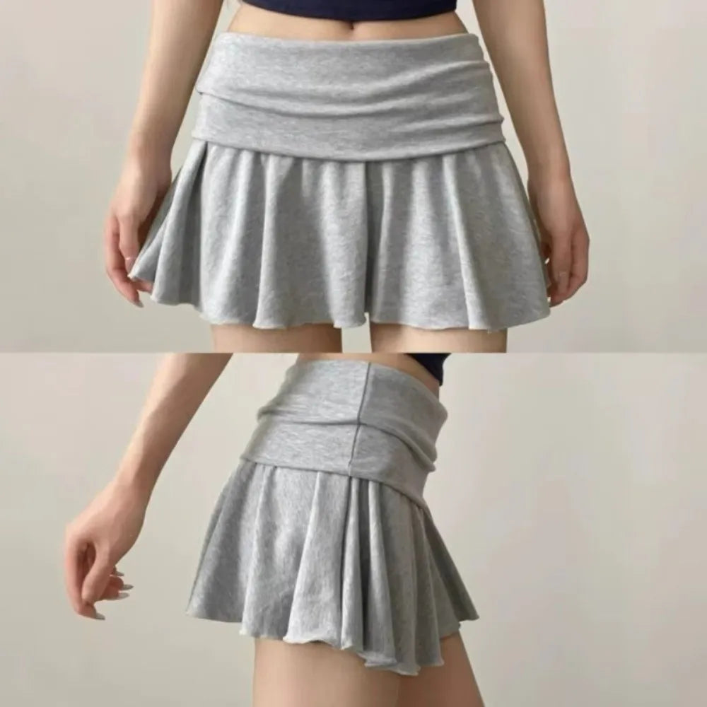 Waist-Flipping Ruched Skirts High Elasticity Prevent Exposure Women Short Dress High Waist Athletic Short Skirt For Golf Sports