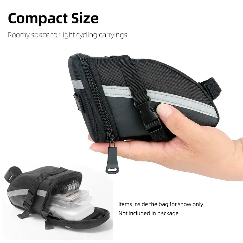 Bicycle Rear Saddle Bag Cycling Accessories Storage Panner Streamlined Tail Bag Pouch for MTB Road Bike W/Loop to Attach Light
