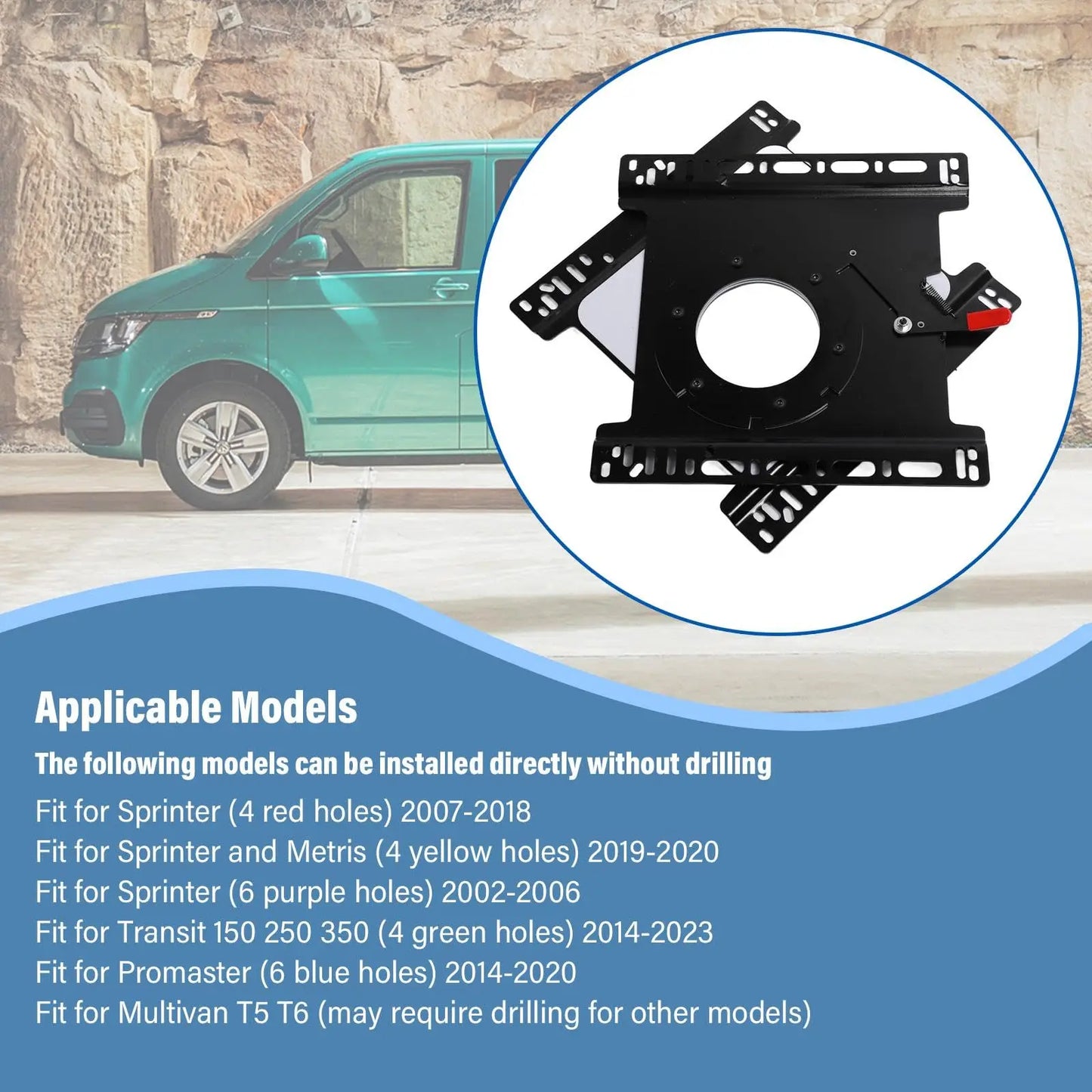 Swivel Seat Base,, RV Seat Conversion Turntable Base 360 Degree, Compatible with Sprinter Transit T5 T6，Fast & Free Shipping