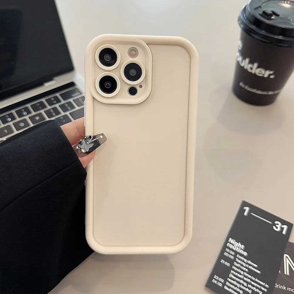 Beige Brown Black Stylish Phone Case for iPhone 15 14 13 12 11 Pro Max Plus 7 8 SE X XR XS Max, Slim Protective Shockproof Cover