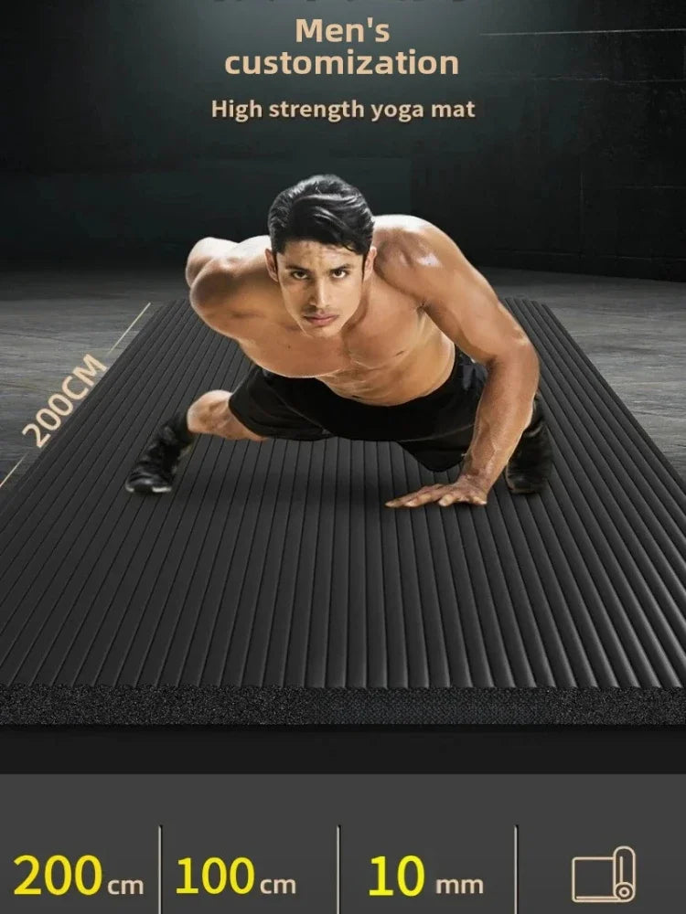 Extended and Widened Men's Yoga Mat Indoor Non-Slip Fitness Mat Beginner Yoga Mat Thickened Exercise Shaping Floor Mat