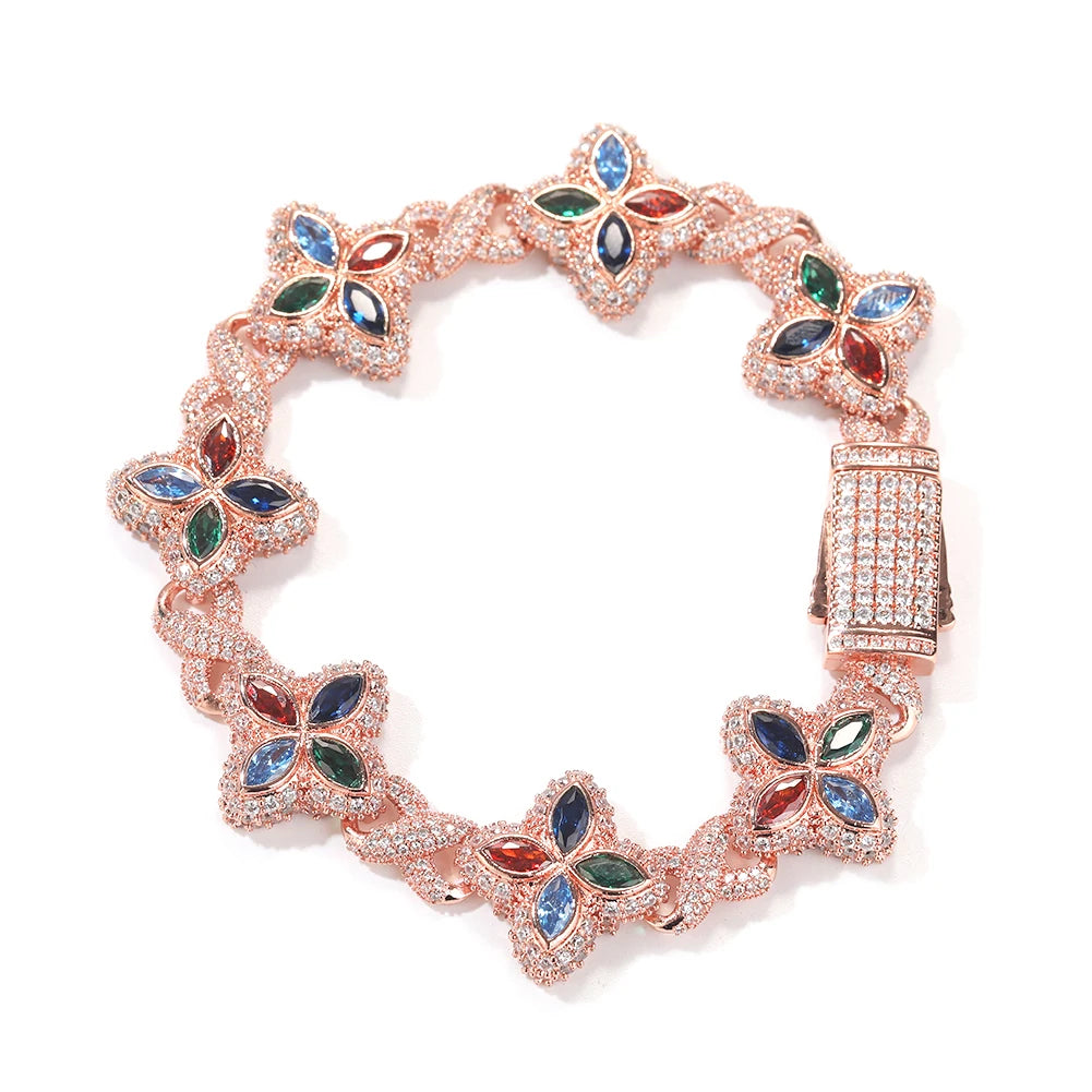 UWIN Multi Color CZ Floral Inifinity Chain Necklaces Pave Setting AAAAA Cubic Zircon Clover Necklace Fashion Jewelry for Gift