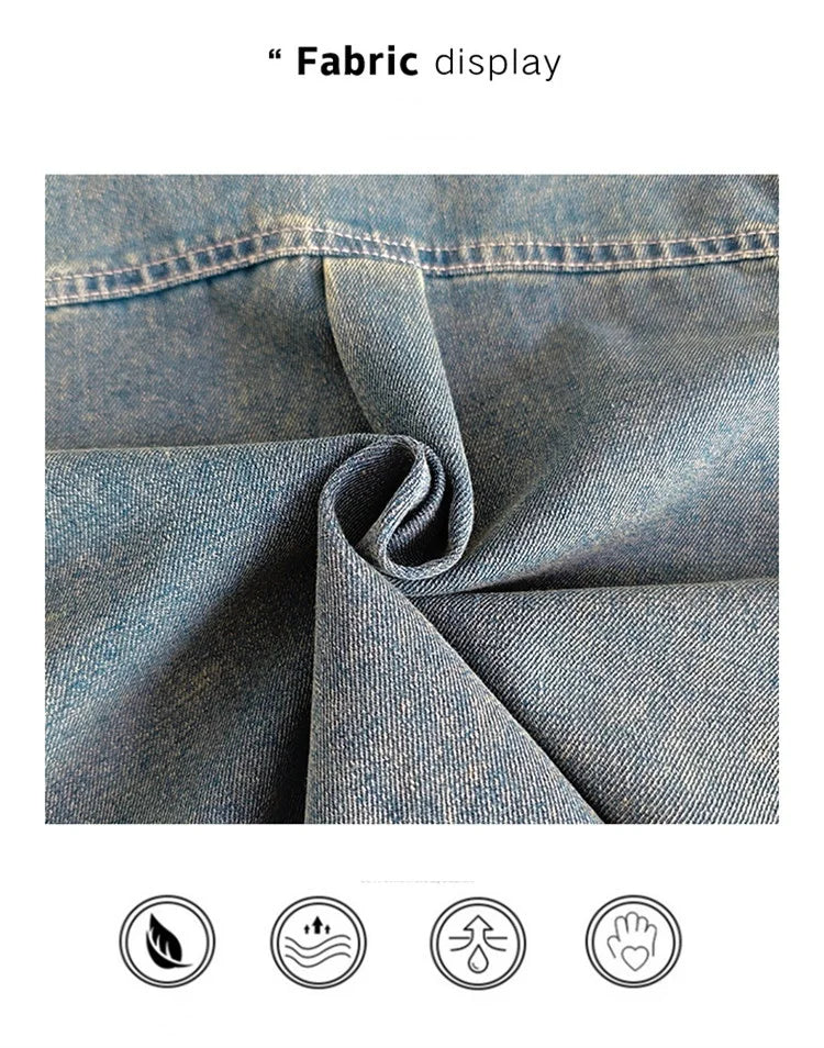 2025 Trendy Boys' Denim Set Vintage Wash Short Sleeve Shirt & Shorts 2-Piece Summer Outfit