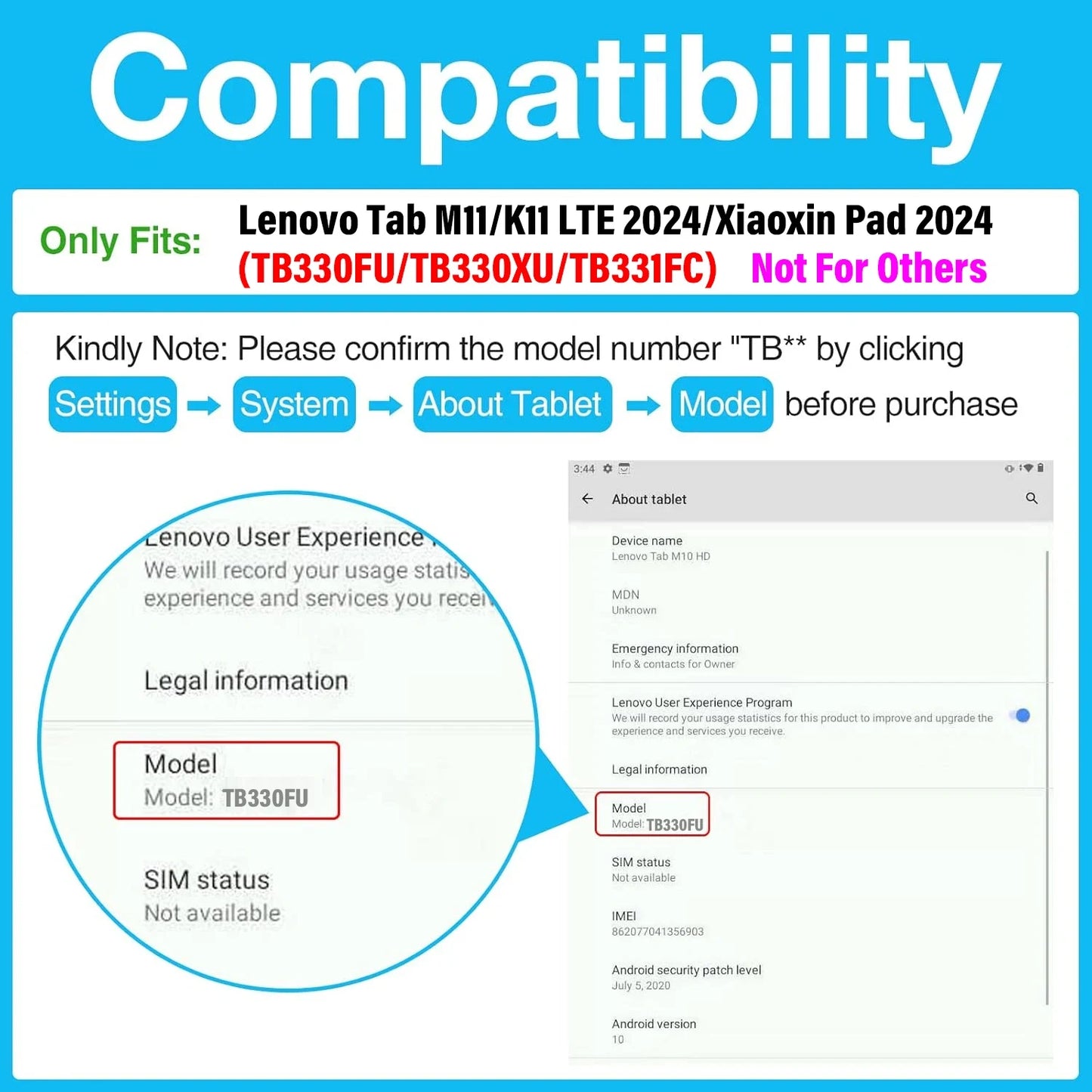 For Lenovo Tab M11 TB330FU/TB331FC 11 inch Case With Pencil Holder,Folding Stand Tablet Funda Cover For Xiaoxin Pad 2024 11 inch