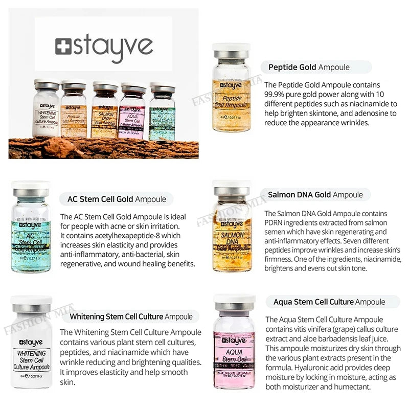 Korea Stayve BB Cream Glow Skin Booster Ampoule Kit Niacinamide/Salmon DNA  Face Foundation Moisturizing Cream Skin Care Beauty
