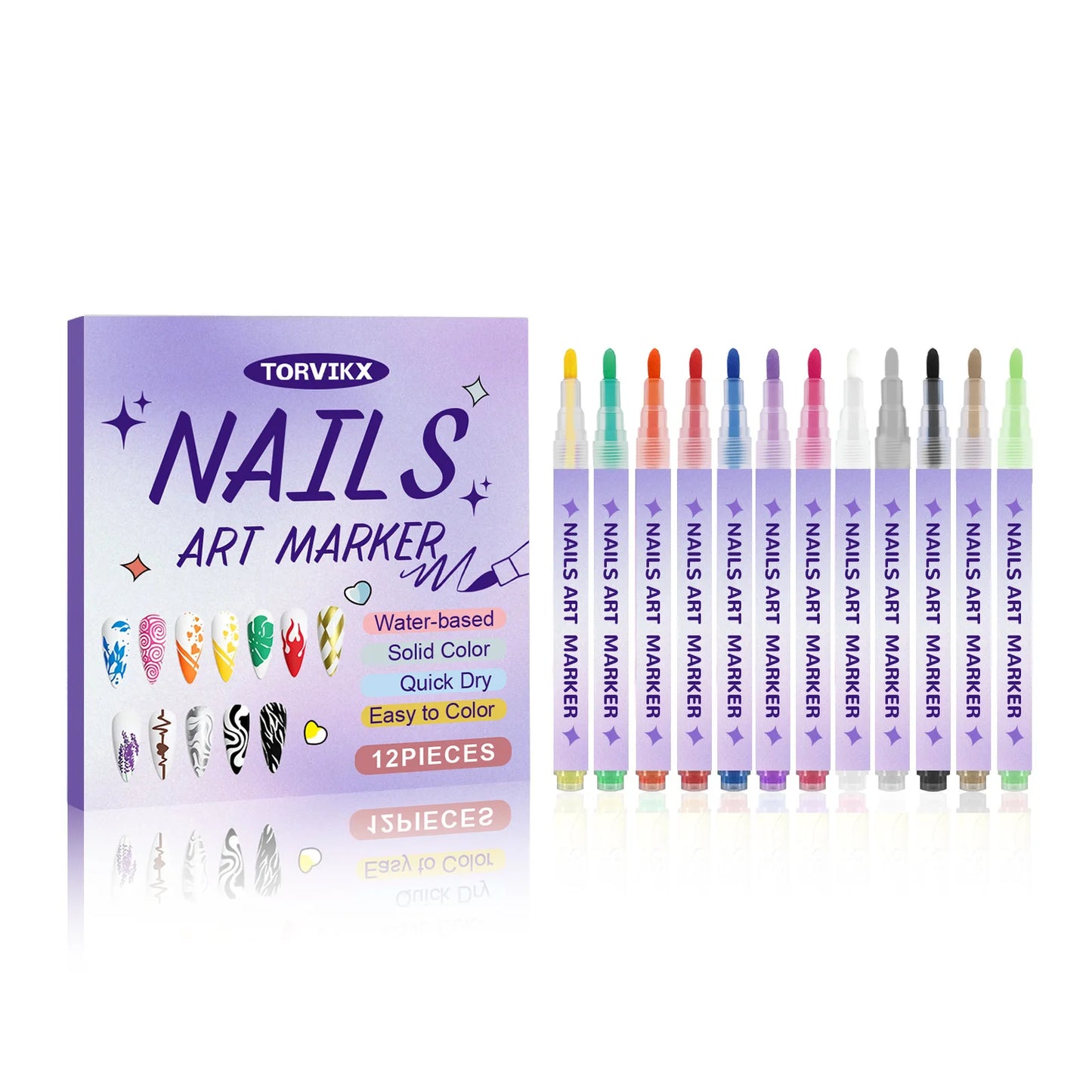 Multi-Color DIY Nail Art Pens Line Drawing and Detailing Tools for Nail Art Ideal for Manicure Nail Designs and DIY Nail Art Kit