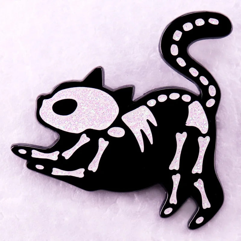Horror Halloween Costume Accessories Cartoon Skeleton Ghost Enamel Pin Men's Backpack Badge Clothes Accessories Wholesale