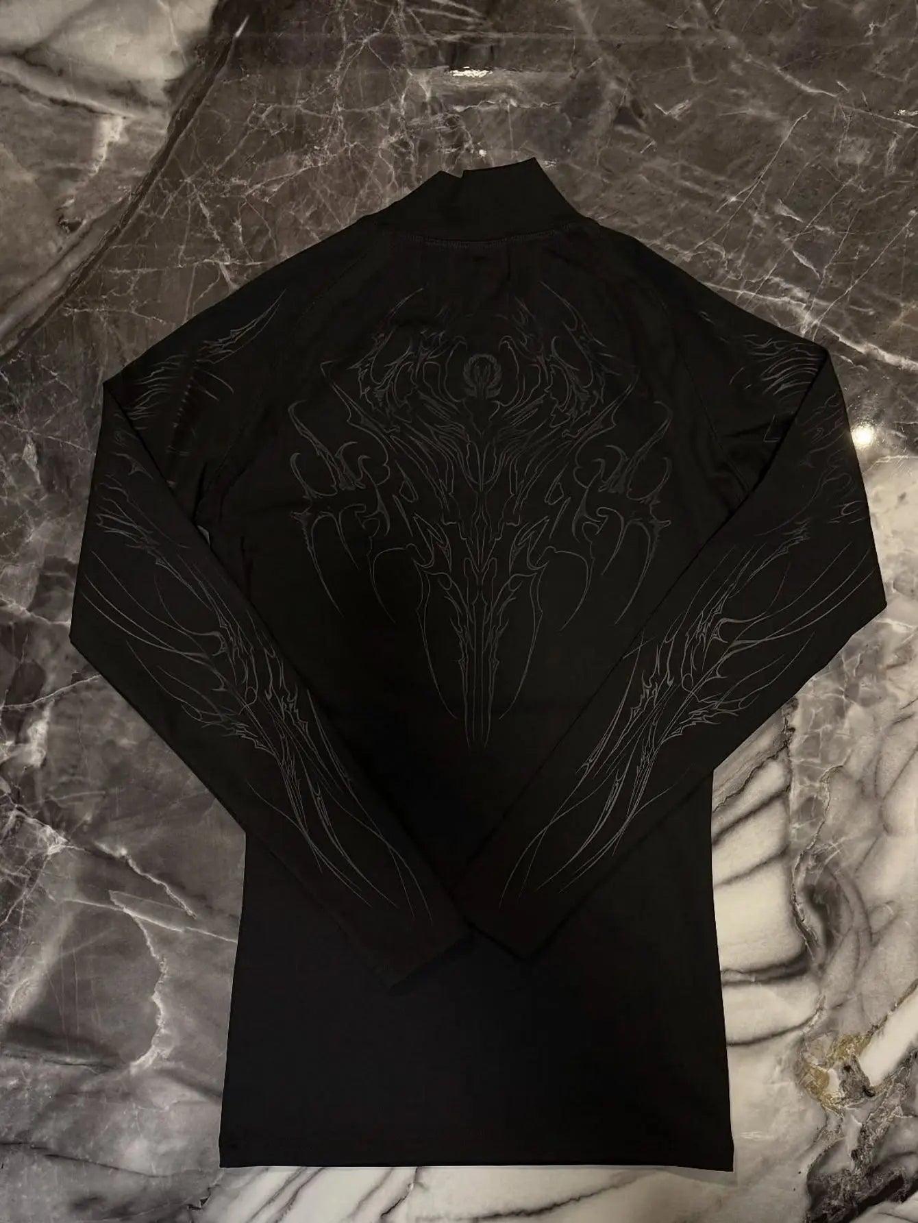 Men's High-neck Printed Tight-fitting Clothes For Fitness Training Quick-drying Clothes Elastic And Breathable For Exercise