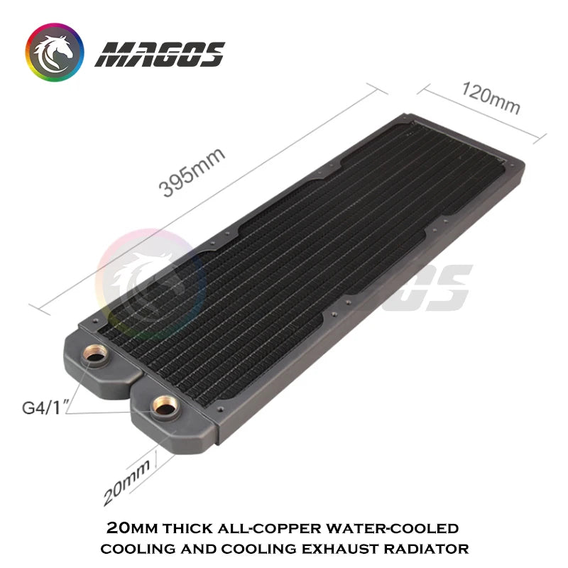 Computer Water Cooling Radiator Slim 20mm Copper 120/240/360/480mm Watercooler Heat Exchanger 12cm Fan Cooler