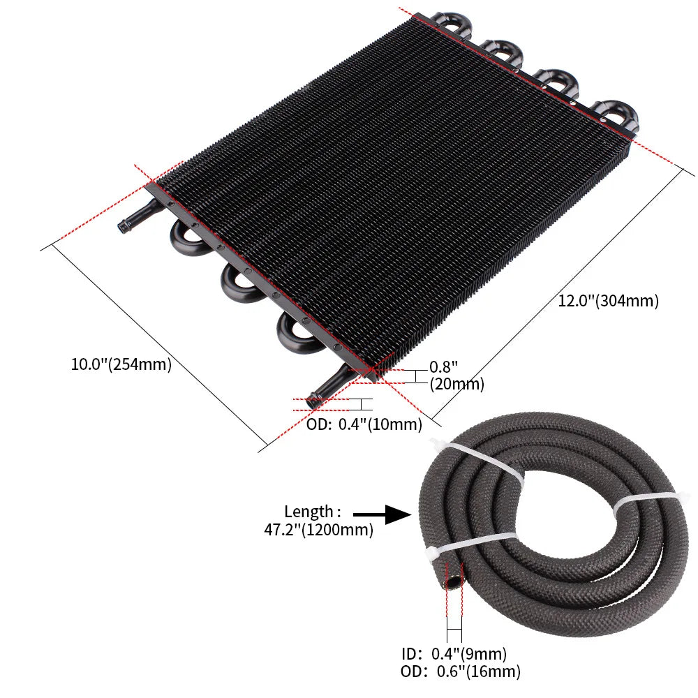 4 Row 6 Row 8 Row Aluminum Universal Oil Cooler Oil Radiator Car Air Conditioning Tube Belt Auto-Manual Radiator Converter Kit