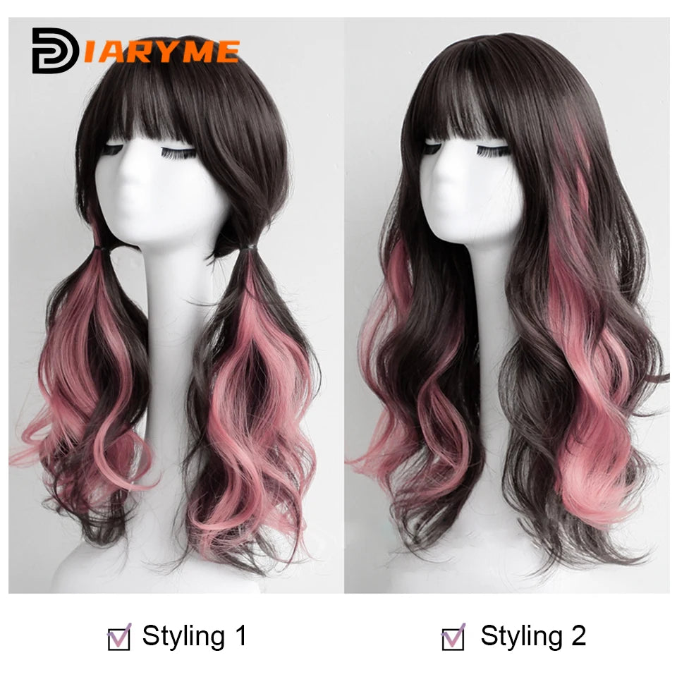 Colorful Hair Extensions Curly One Clip in Synthetic Long Hairpiece For Girls Women Kid Multi-colors Party Highlights Wig Piece