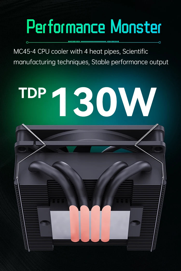 SNOWMAN MC45-4 ITX CPU Cooler Air 4 heat pipes cooling PC heat sink ARGB Fans PWM Intel LGA1851 1700 1200 1151 X99 2011 AM5 AM4