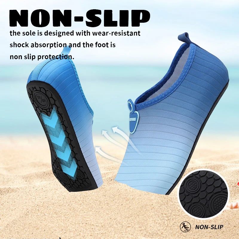 Unisex Water Shoes Soft Beach Non-Slip Aqua Shoes Quick Dry Breathable Swimming Diving Snorkeling Sneaker Socks Slipper