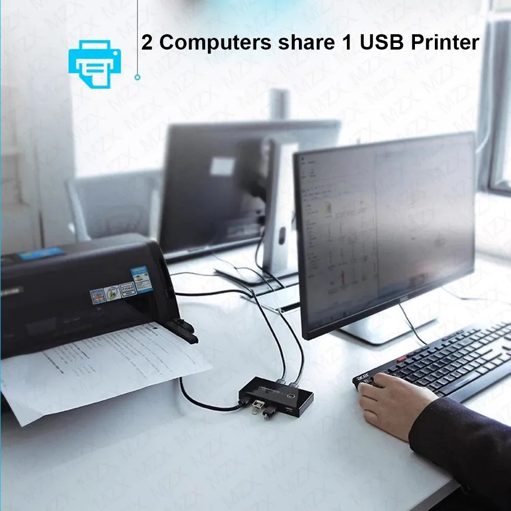 MZX USB Switch KM Switcher Selector KVM 2.0 Hub 2 Computer Laptop PC Desktop Accessories Share Printer Keyboard for Macbook Hubs