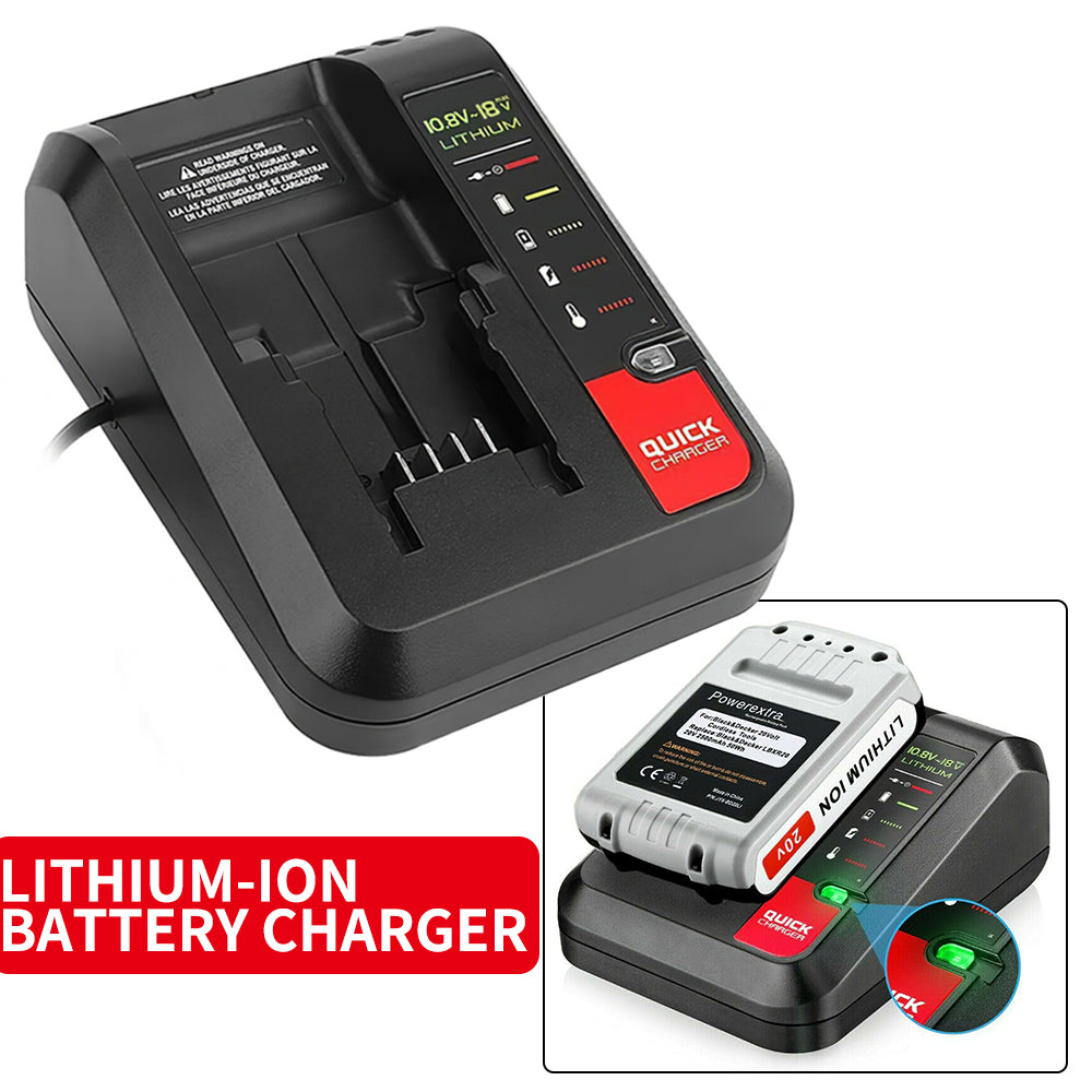 EU Plug 18V Replacement Lithium Battery Charger for Black and Decker PORTER CABLE Stanley Lithium Battery Charger 2A 10.8-20V