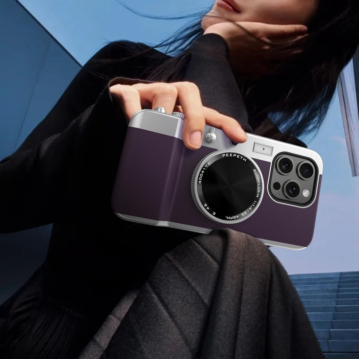 Retro Magnetic Multifunctional Camera Phone For 16 15 14 13 12 11 Pro Cosmetic Mirror Shockproof Cover