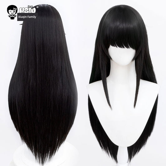 Xiuqin Family Sakamoto Daily Days Big Buddha Cos Wig Black Qi Broken Bangs Long Straight 80cm Clothes