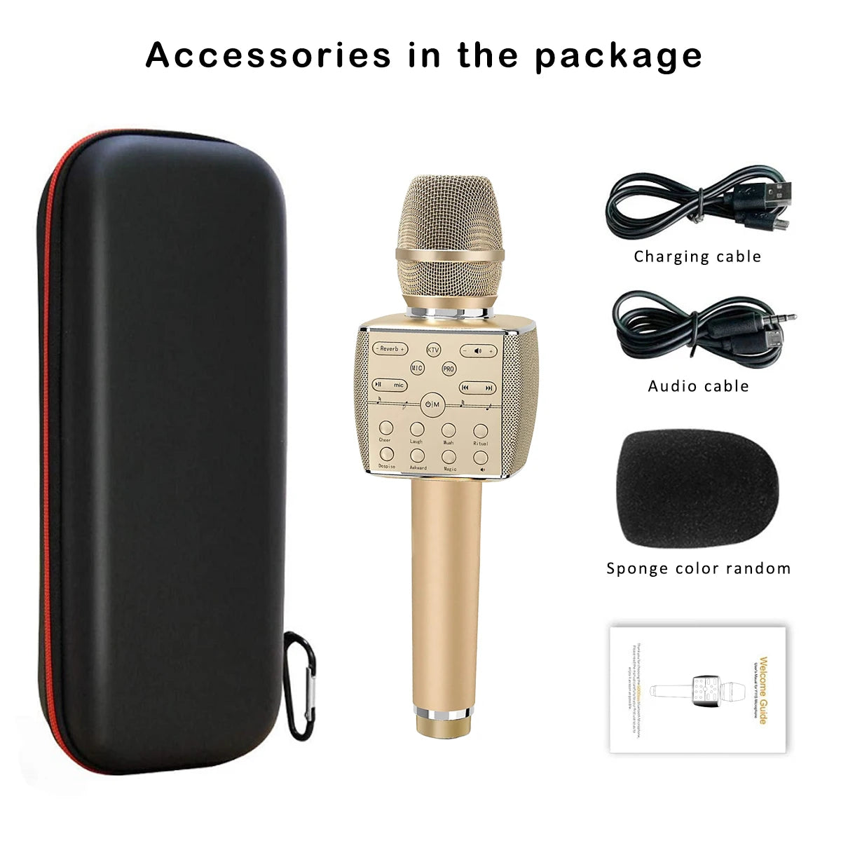 Karaoke Microphone Bluetooth Wireless Professional Dynamic Mic Portable Singing Machine for Home KTV Party Adult/Kid Gift