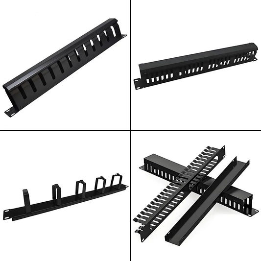 1U/2U Network Cable Management Network Patch Panel 19 inch Rack Mounted Steel/Plastic Networking Ethernet Black