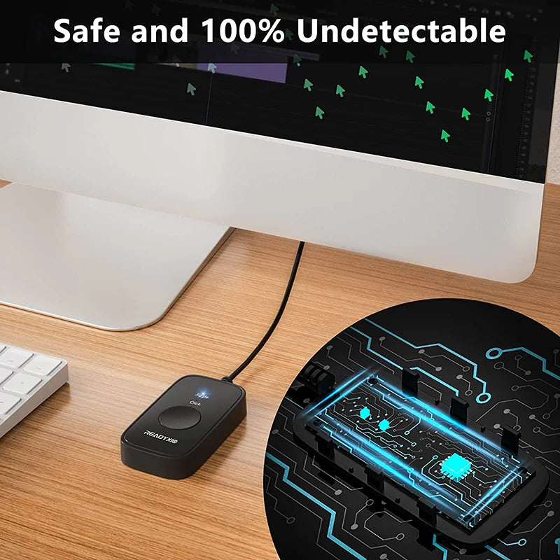 2 in 1 USB Mouse Jiggler Undetectable Mouse Mover Automatic Computer Mouse Mover Jiggler Keeps Computer Awake Simulate Mouse