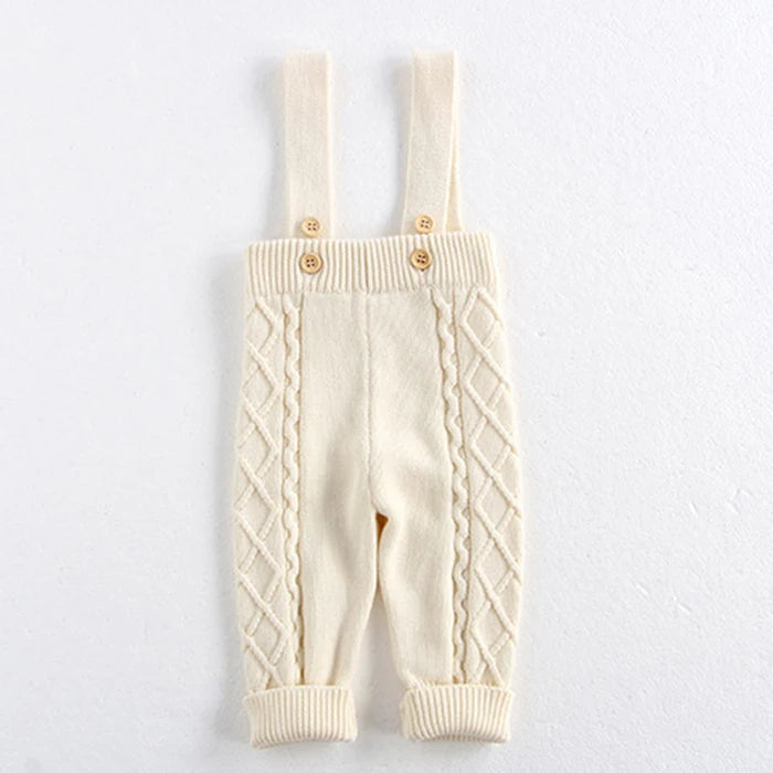 2024 New Autumn Winter Children Knitted Clothes Suit Long Sleeved Knitted Pullover+Jumpsuit Newborn Baby Boys Girls Clothing Set