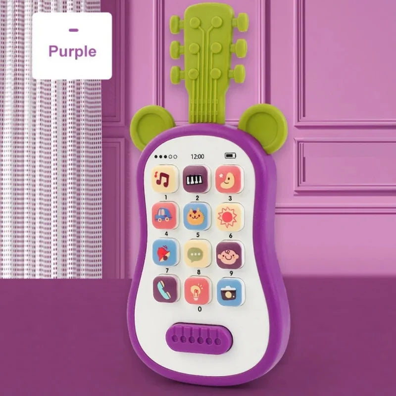 Portable Guitar Phone Toys Baby Music Sound Phones Sleep Toys Analog Phones For Kid Baby Early Education Toys For Children Gifts