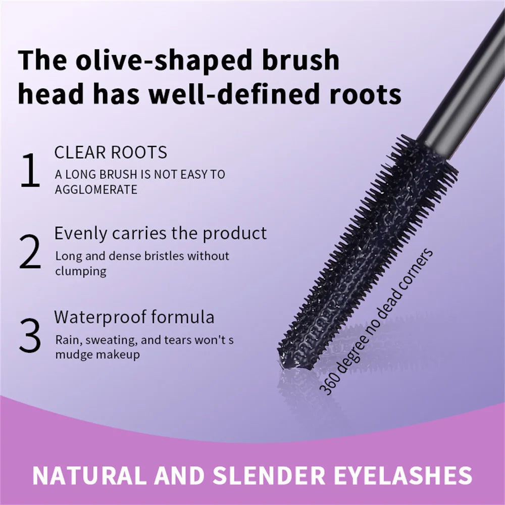 5D Waterproof Mascara Lengthening Eyelashes Long Lasting Sweatproof Mascara Black Silk Fibre Make Up Beauty Korean Cosmetics New