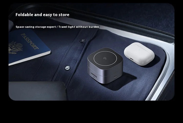 UGREEN Qi2 25W Magnetic Wireless Charger Stand Magsafe Fast Charger 2-in-1 Charging Stand For iPhone 16Pro 15 Pro Max/AirPods