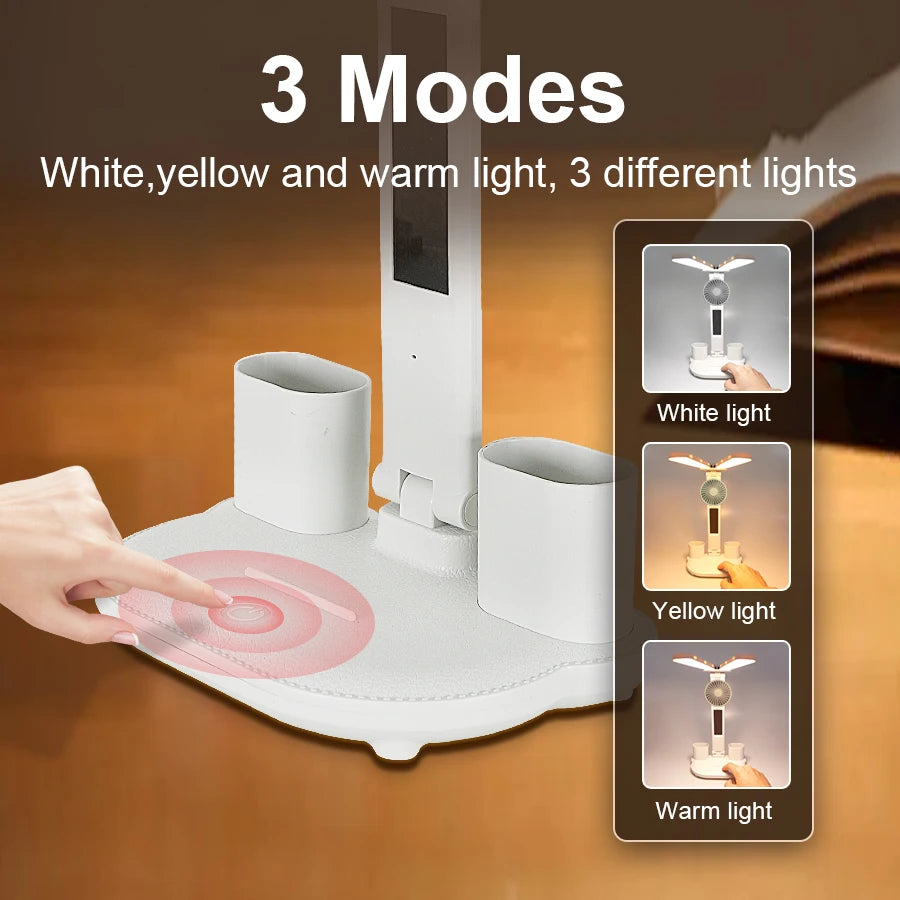 Rechargeable Led Desk Lamp for Study Table Lamp Led Eye Caring Light With 3 Color Modes Dimmable Reading Study and Office Work