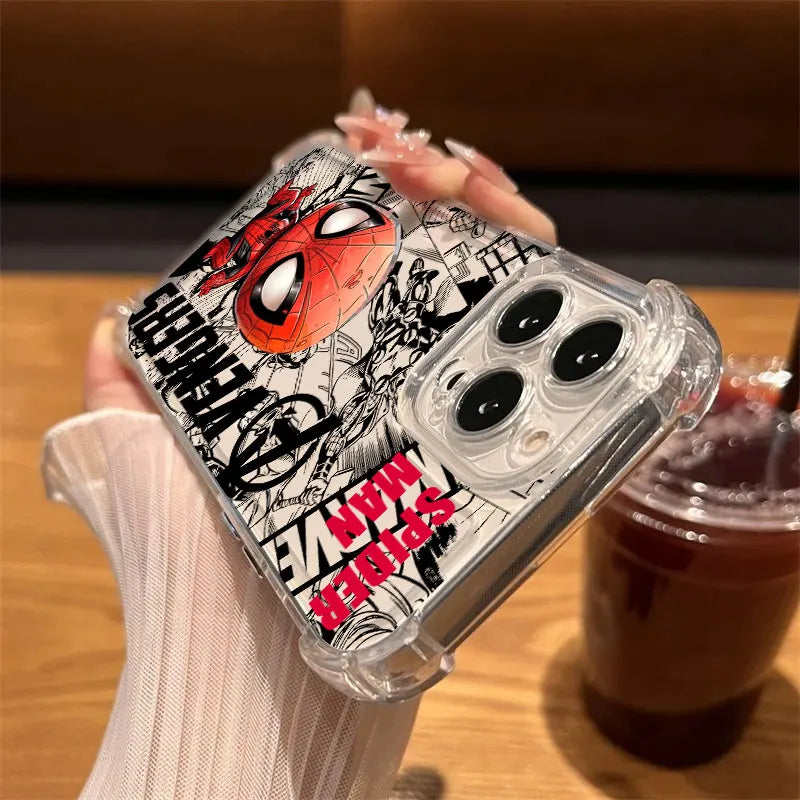 Spider Iron Man Deadpool Avengers Clear Case For iPhone 17 16 15 14 13 12 11 Pro Max 16e 17e Air 13 15 Plus XS X 7 8 Phone Cover